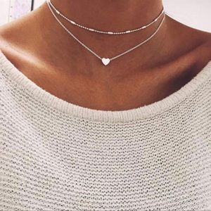 Silver choker necklace-6$ each separate